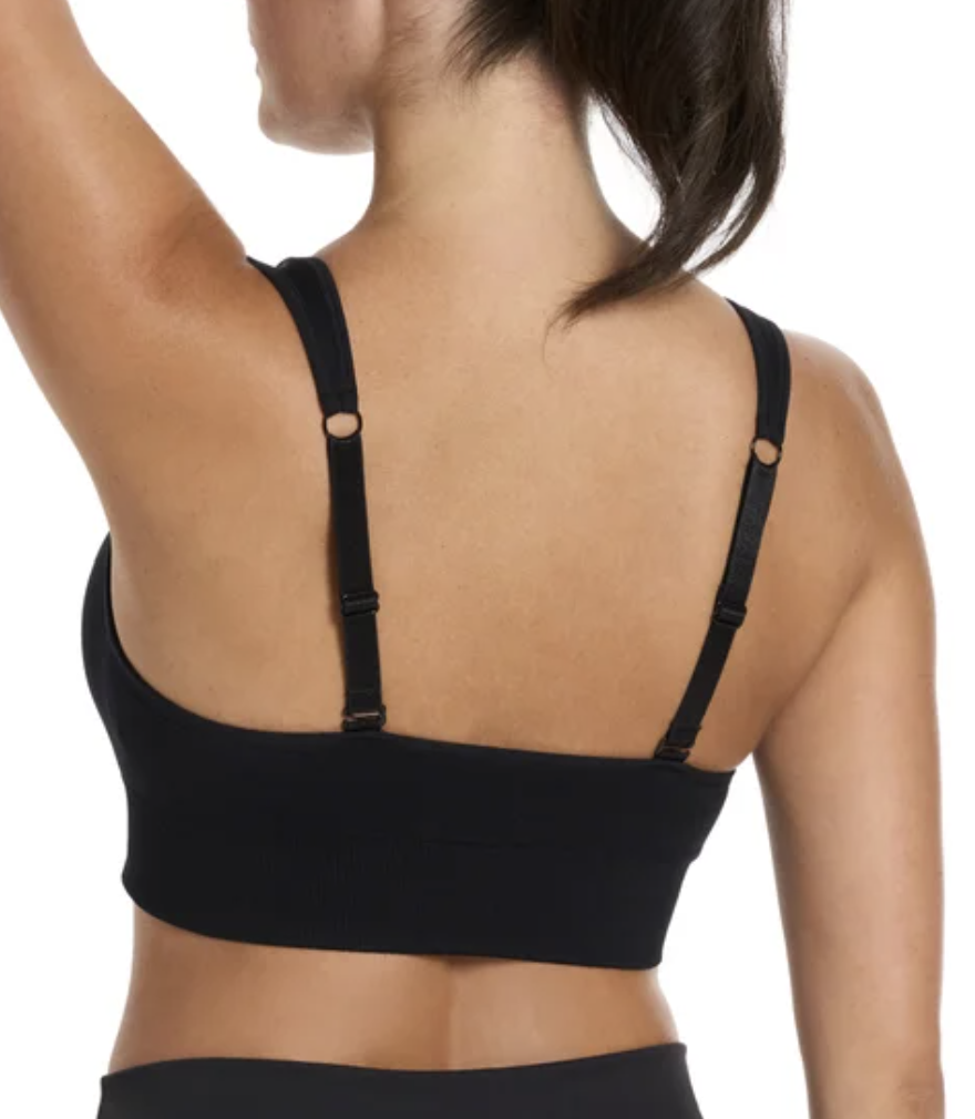 PUMA Women's Seamless Sports Bra, 2-pack BLACK
