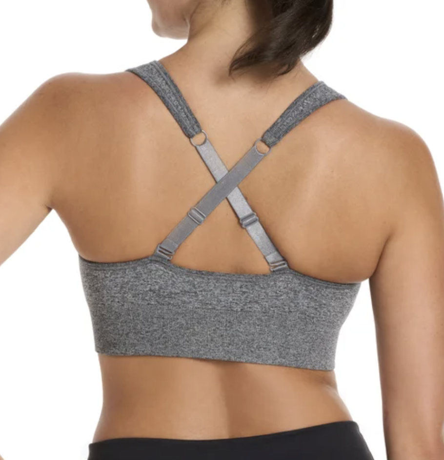 PUMA Women's Seamless Sports Bra, 2-pack BLACK