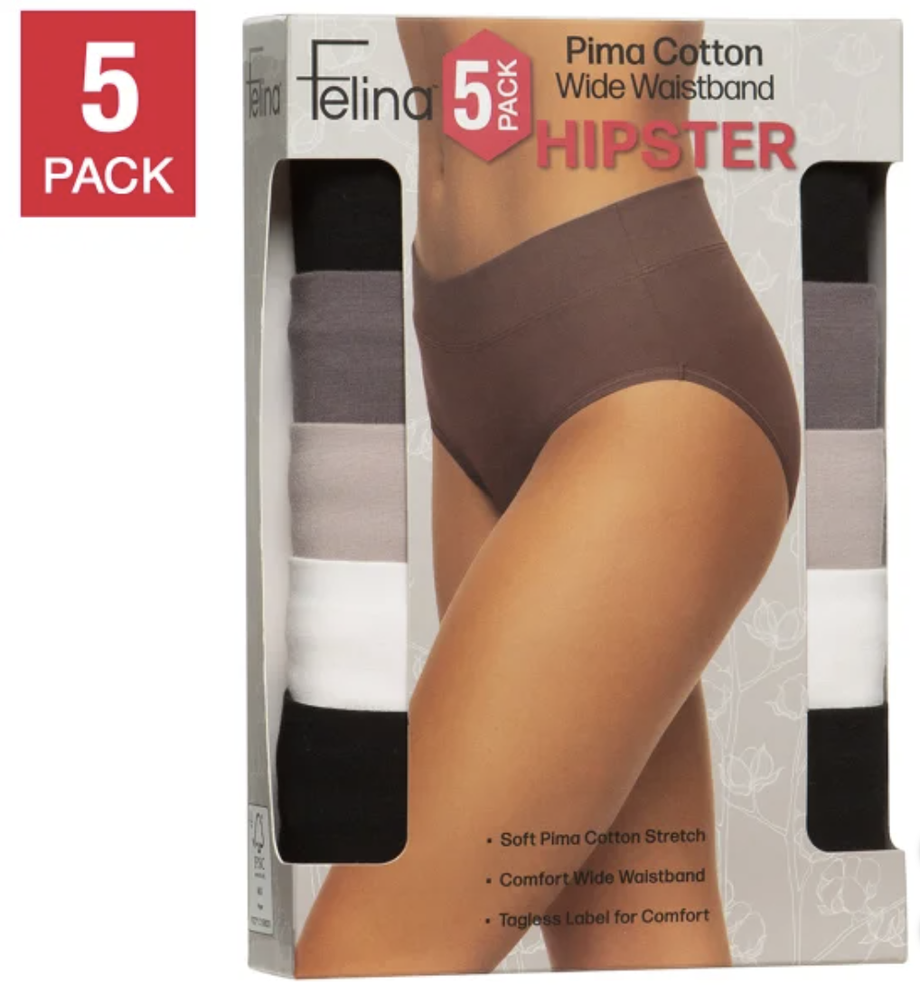 Felina Women's Hipster, 5-pack Black