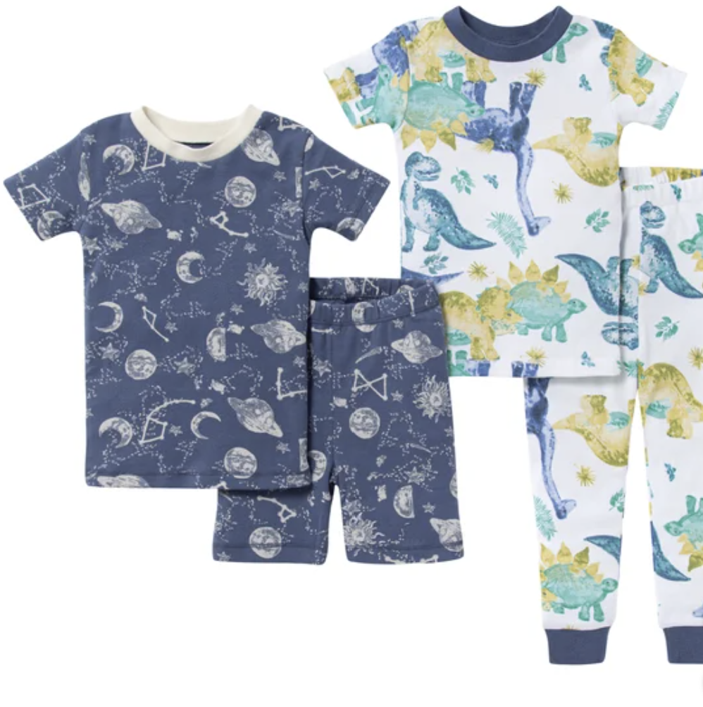 Burt's Bees Kids' 4-piece Pajama Set - Blue