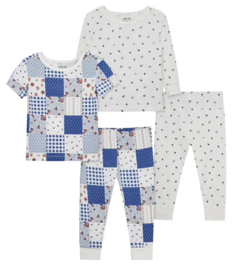 Little Me Kids' 4-piece Pajama Set - Light Blue