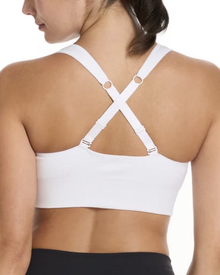PUMA Women's Seamless Sports Bra, 2-pack WHITE