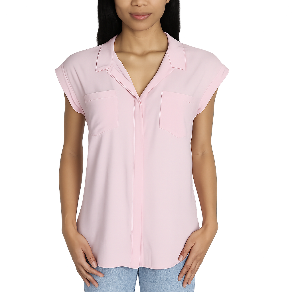 Jachs Girlfriend Women's Button Front Blouse - Pink