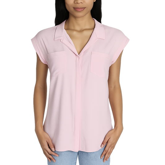 Jachs Girlfriend Women's Button Front Blouse - Pink