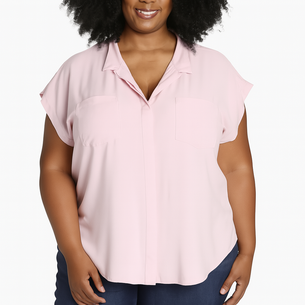 Jachs Girlfriend Women's Button Front Blouse - Pink