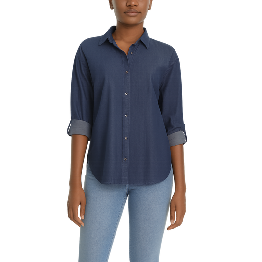 Gloria Vanderbilt Women's Amanda Shirt - Blue & White